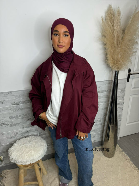 Trench oversize bordeaux